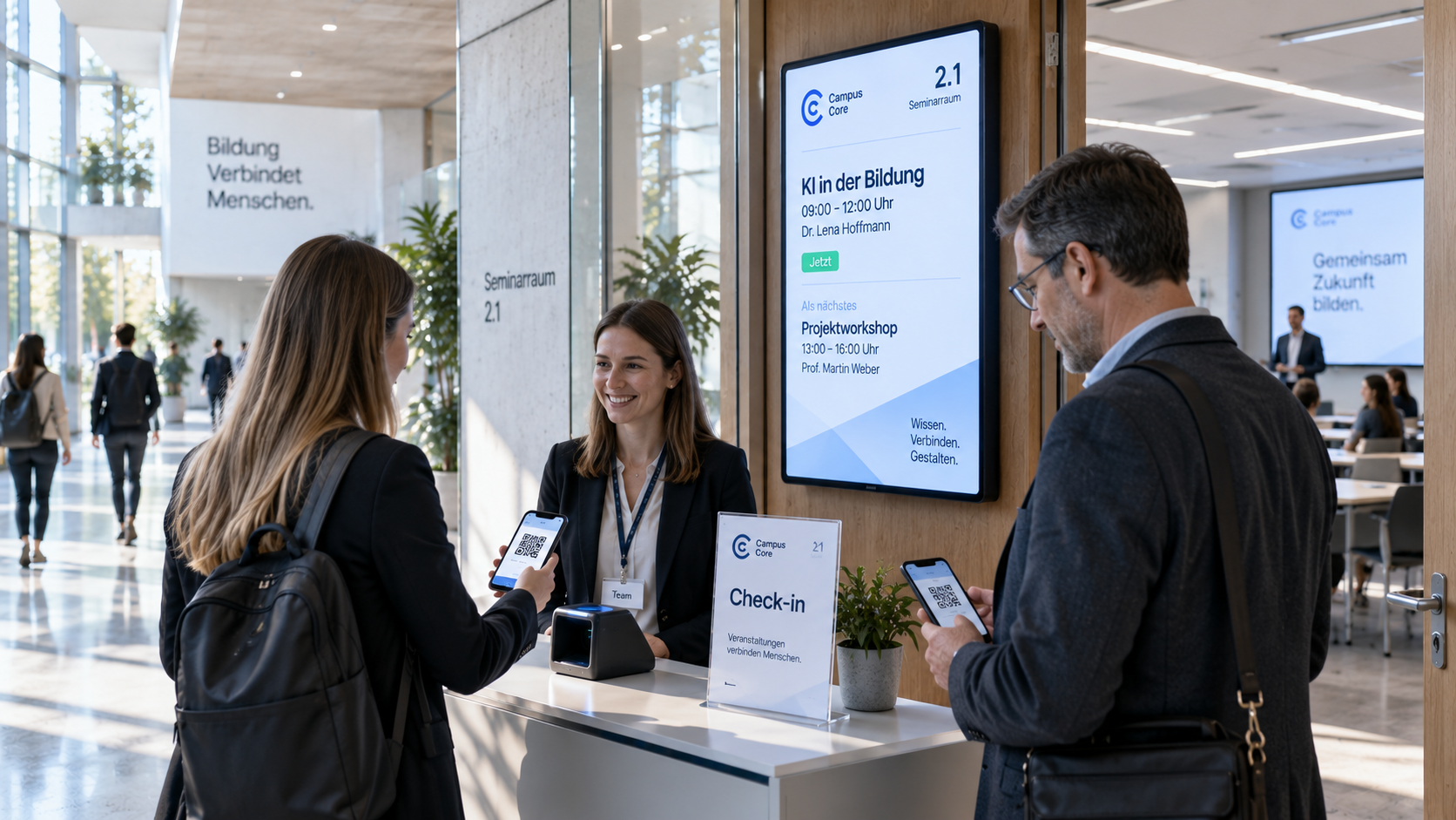 QR-Check-in einer Veranstaltung auf dem Campus